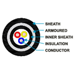 Copper conductor, PVC Insulated and Sheathed Armoured 1100 V as per IS 1554-1-1988
