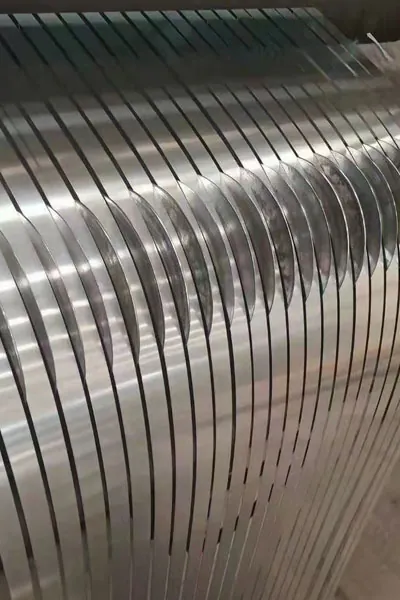Precision slit stainless steel strips and winding strip